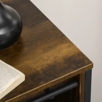 HOMCOM Buffet Cabinet, Farmhouse Sideboard, Bar Cabinet with Adjustable Shelf, Sliding Barn Door for Kitchen, Rustic Brown(m-9)