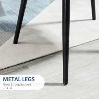 HOMCOM Modern Dining Chairs, Mid-Back Velvet-touch Upholstery Side Chair, Table Chair for Living Room, Dining Room, Dark Blue, Set of 4(m-6)