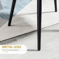 HOMCOM Modern Dining Chairs, Mid-Back Velvet-touch Upholstery Side Chair, Table Chair for Living Room, Dining Room, Black, Set of 4(m-6)