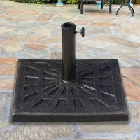 Outsunny 18.5" Square Patio Umbrella Base, Outdoor Resin Parasol Stand Market Umbrella Holder Deck - Bronze(m-1)