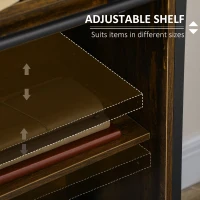 HOMCOM Buffet Cabinet, Farmhouse Sideboard, Bar Cabinet with Adjustable Shelf, Sliding Barn Door for Kitchen, Rustic Brown(m-5)