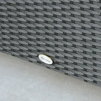 Outsunny Patio Coffee Table, Large Side Table, Hand-Woven PE Rattan, Weather Resistant Wicker, Outdoor Furniture for Garden Black(m-6)