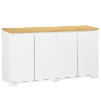 HOMCOM Sideboard Cabinet, Buffet Table with 2 Double Doors and Adjustable Shelves for Living Room, Entryway, White(m-2)