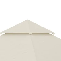 Outsunny 10' x 10' Gazebo Replacement Canopy Cover, 2 Tier Gazebo Roof Replacement TOP ONLY, Cream(m-9)