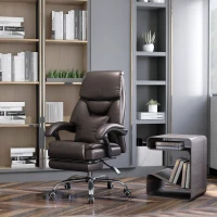 Vinsetto Kneading Massage Office Chair, Reclining Executive Office Chair, PU Leather High Back Computer Chair with Lumbar Cushion, Footrest, Adjustable Height, Dark Brown(m-2)