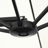 Outsunny 10FT Cantilever Umbrella, Offset Patio Umbrella with Cross Base, Switch with a Wrench, Hanging Umbrellas for Deck, Backyard, Pool and Garden, White(m-7)