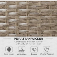 Outsunny 6 Piece Patio Furniture Set Outdoor Wicker Conversation Set All Weather PE Rattan Sectional Sofa Set with Ottoman, Cushions and Tempered Glass Table, Mixed Yellow and Light Gray(m-4)