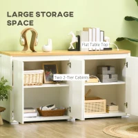 HOMCOM Sideboard Cabinet, Buffet Table with 2 Double Doors and Adjustable Shelves for Living Room, Entryway, White(m-4)