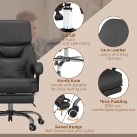Vinsetto Kneading Massage Office Chair, Reclining Executive Office Chair, PU Leather High Back Computer Chair with Lumbar Cushion, Footrest, Adjustable Height, Black(m-7)