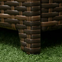 Outsunny 34 Gallon Outdoor Wicker Storage Bench Deck Box, PE Rattan Patio Furniture Pool Storage Bin Container with Interior Waterproof Cloth Bag and Comfortable Cushion, Red(m-8)