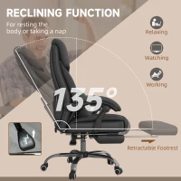 Vinsetto Kneading Massage Office Chair, Reclining Executive Office Chair, PU Leather High Back Computer Chair with Lumbar Cushion, Footrest, Adjustable Height, Black(m-6)