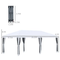 Outsunny 10x20 ft Pop Up Party Tent, Outdoor Canopy with 6 Removable Sidewalls, Weather-Resistant, White(m-2)