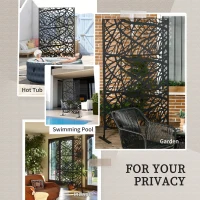 Outsunny Decorative Outdoor Privacy Screen, See-Through Outdoor Divider/Separator with Twisted Branch Motif for Fun Shadows or Climbing Plant Trellis, Fence Panel for Garden Walkway, Backyard, 6.5FT(m-6)