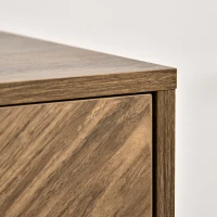 HOMCOM Kitchen Storage Cabinet Buffet Cabinet Sideboard with Chevron Double Doors Adjustable Shelf Set of 2 Walnut(m-8)