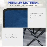 Outsunny 6 Seat Folding Camping Chair with Cup Holder and Carrying Case for Camping, Picnic, Sports Events, Blue(m-4)