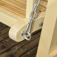 Outsunny Wooden Porch Swing Bench, 2-Seater Outdoor Swing Glider with Adjustable Canopy, Adjustable Hanging Chains, A-Frame, for Garden, Poolside, Backyard, Gray(m-9)