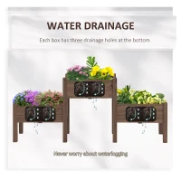 Outsunny 73" x 18" x 32" 3 Tier Raised Garden Bed w/ Three Elevated Planter Box for Vegetables, Herb and Flowers, Coffee(m-4)