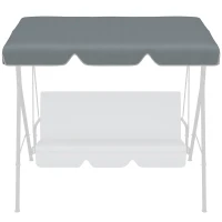 Outsunny 84A-054 Series 2/3 Seater Swing Canopy Replacement, Outdoor Swing Seat Top Cover (Canopy Only), Gray(m-7)