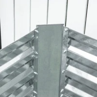 Outsunny 4' x 3' x 2' Raised Garden Bed with Support Rod, Steel Frame Elevated Planter Box, Silver(m-9)