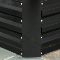 Outsunny 4' x 3' x 2' Raised Garden Bed with Support Rod, Steel Frame Elevated Planter Box, Black(m-8)