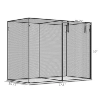 Outsunny 6' x 3' Crop Cage, Plant Protection Tent with Zippered Doors for Vegetable Garden, Backyard, Black(m-3)