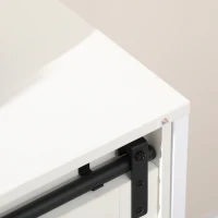 HOMCOM Buffet Cabinet, Farmhouse Sideboard, Bar Cabinet with Adjustable Shelf, Sliding Barn Door for Kitchen, White(m-8)