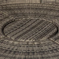 Outsunny 4-Piece Round Convertible Daybed with Cushions, Outdoor PE Rattan Patio Wicker Sofa Set, Sunbed with Adjustable Sun Canopy, Sectional Sofa, 2 Chairs, Table, 3 Pillows, Gray(m-9)