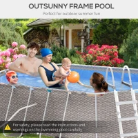 Outsunny Above Ground Swimming Pool, Non-Inflatable Frame Pool, Gray(m-7)