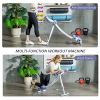 Soozier Foldable Ab Machine, Ab Workout Equipment with Adjustable Angles and Resistance Bands for Core and Stomach Exercise(m-6)