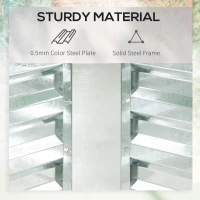 Outsunny 6 x 3 x 1ft Raised Garden Bed with Mini Greenhouse, Galvanized Raised Garden Bed with Cover for Herbs and Vegetables, Small Greenhouse for Patio Garden Balcony, Clear and Silver(m-5)