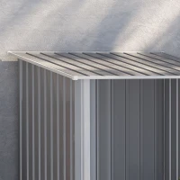 Outsunny 3.3'x3.4' Garden Storage Shed - Compact Galvanized Tool House with Lockable Door, Ideal for Yard & Outdoor Equipment Storage(m-8)