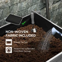 Outsunny 3 Tier Raised Garden Bed, Water Draining Fabric for Soil, Elevated Wood Flower Box for Vegetables, Herbs, Gray(m-7)