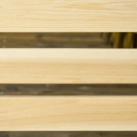 Outsunny 2-Seat orch Swing with Stand, Wooden Patio Swing Chair with Side Tables and Metal Chains, Outdoor Hanging Bench for Garden, Poolside, Backyard, Natural Wood(m-8)