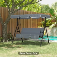 Outsunny 84A-054 Series 2/3 Seater Swing Canopy Replacement, Outdoor Swing Seat Top Cover (Canopy Only), Gray(m-2)