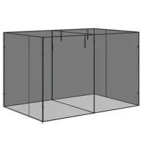 Outsunny 10' x 6.5' x 6.5' Crop Cage, Plant Protection Tent with Zippered Doors for Vegetable Garden, Backyard, Black(m-1)