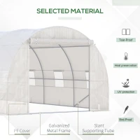Outsunny Steel Frame Walk-In Tunnel Greenhouse Garden Green House Large Hot House Kit with Windows & Door, 19' x 10' x 7', White(m-4)