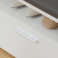 HOMCOM 3-in-1 Hall Tree, Modern Entryway Organizer with Shoe Rack Storage Organizer with Bench, 3-Hook Wall Mounted Coat Rack Wall Organizer with Mirror, for Hallway, White(m-10)