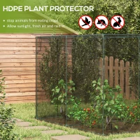 Outsunny 10' x 6.5' x 6.5' Crop Cage, Plant Protection Tent with Zippered Doors for Vegetable Garden, Backyard, Black(m-4)