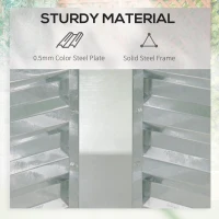 Outsunny 6 x 3 x 1ft Raised Garden Bed with Mini Greenhouse, Galvanized Raised Garden Bed with Cover for Herbs and Vegetables, Small Greenhouse for Patio Garden Balcony, Green and Light Gray(m-5)