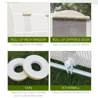 Outsunny Steel Frame Walk-In Tunnel Greenhouse Garden Green House Large Hot House Kit with Windows & Door, 19' x 10' x 7', White(m-6)