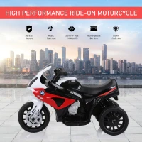 Aosom 6V 3 Wheeled Electric Motorcycle, Kids Motorcycle Licensed BMW with Headlight, Music, Red(m-6)