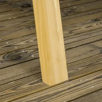 Outsunny 2-Seat orch Swing with Stand, Wooden Patio Swing Chair with Side Tables and Metal Chains, Outdoor Hanging Bench for Garden, Poolside, Backyard, Natural Wood(m-9)