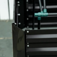 Outsunny 4' x 3' x 2' Raised Garden Bed with Support Rod, Steel Frame Elevated Planter Box, Black(m-9)