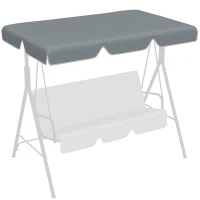 Outsunny 84A-054 Series 2/3 Seater Swing Canopy Replacement, Outdoor Swing Seat Top Cover (Canopy Only), Gray(m-1)