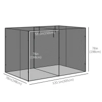 Outsunny 10 x 6.5ft Crop Cage, Garden Plant Protector with Two Zippered Doors, Storage Bag and Ground Stakes, Black(m-3)