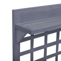 Outsunny 41" Raised Garden Bed Mobile Elevated Wooden Planter Box Stand with Wheels, Trellis and Storage Shelf, Gray(m-8)