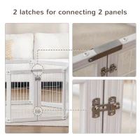 PawHut Dog Playpen, 6 Panels 24.5" Heavy Duty Pet Playpen, Foldable Dog Exercise Pen with Door Indoor Outdoor, White(m-7)