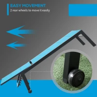 Outsunny Outdoor Chaise Lounge with Wheels, Five Position Recliner for Sunbathing, Suntanning, Steel Frame, Breathable Fabric for Beach, Yard, Patio, Blue(m-6)