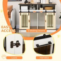 PawHut Dog Crate Furniture for Large Dogs with Removable Divider, Dog Kennel for 2 Small Dogs with Storage, White(m-6)