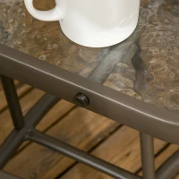 Outsunny Outdoor Glider Chairs with Coffee Table, Patio 2-Seat Rocking Chair Swing Loveseat with Breathable Sling for Backyard, Garden, and Porch, Light Brown(m-8)